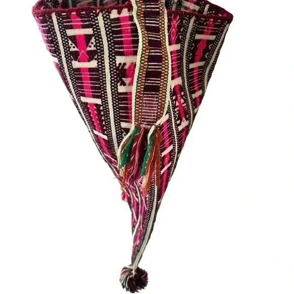 Handmade Crossbody Aztec Western Messenger Bag Llama Tribal Boho Pink‎ Purse - Picture 4 of 5